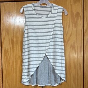 Loveappella Nursing Striped Sleeveless Top
